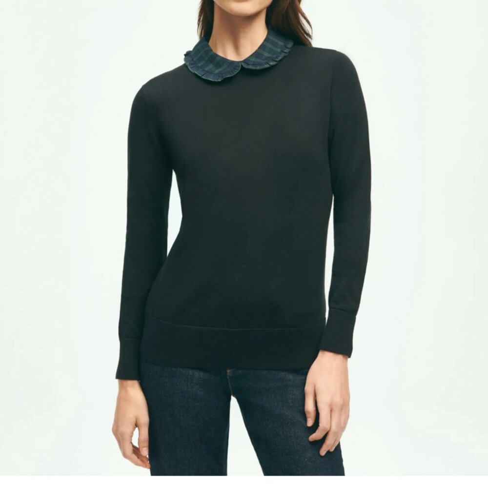 Brooks Brothers Removable Collar Cotton Sweater